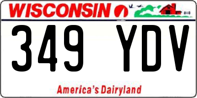 WI license plate 349YDV