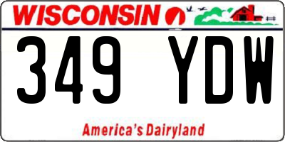 WI license plate 349YDW