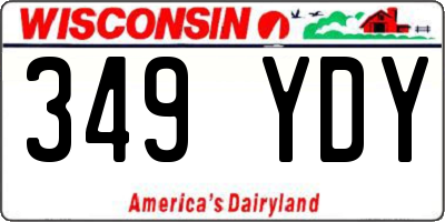 WI license plate 349YDY