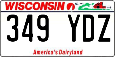 WI license plate 349YDZ