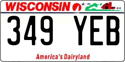 WI license plate 349YEB