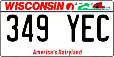 WI license plate 349YEC