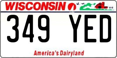 WI license plate 349YED