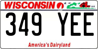 WI license plate 349YEE