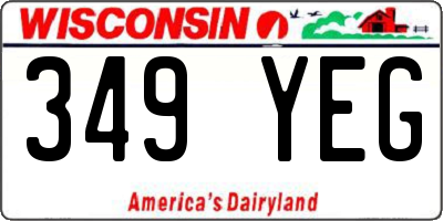 WI license plate 349YEG