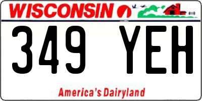 WI license plate 349YEH