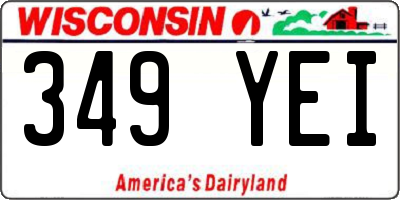 WI license plate 349YEI