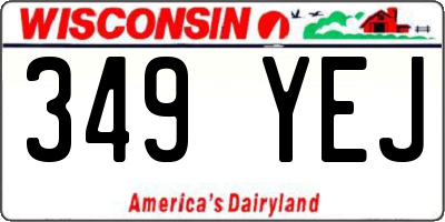 WI license plate 349YEJ