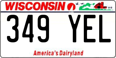 WI license plate 349YEL