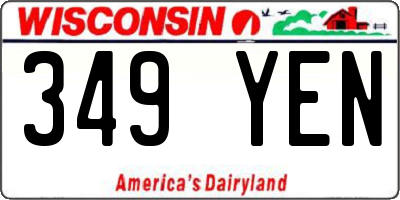 WI license plate 349YEN