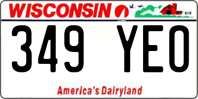WI license plate 349YEO