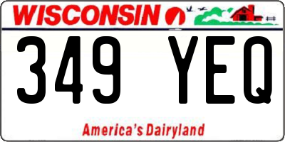 WI license plate 349YEQ