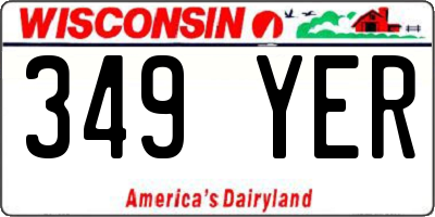 WI license plate 349YER