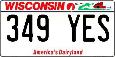 WI license plate 349YES
