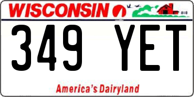 WI license plate 349YET