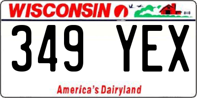 WI license plate 349YEX