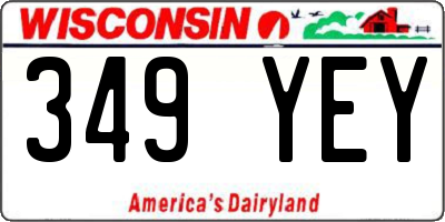 WI license plate 349YEY