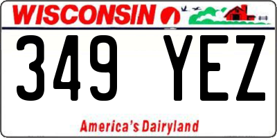 WI license plate 349YEZ