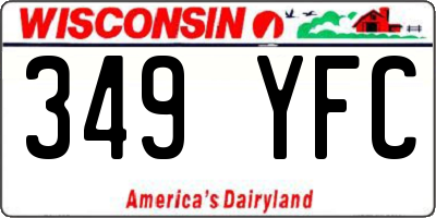 WI license plate 349YFC