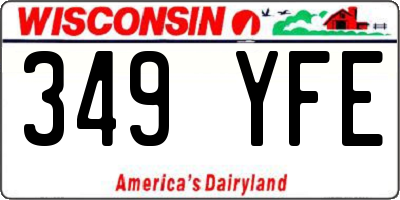 WI license plate 349YFE