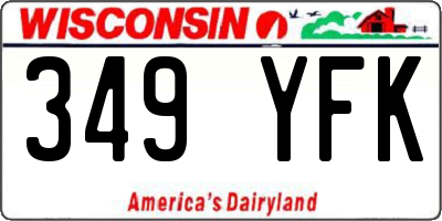 WI license plate 349YFK