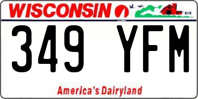 WI license plate 349YFM
