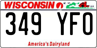 WI license plate 349YFO
