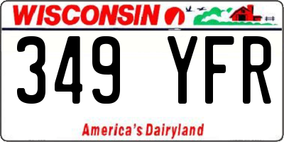 WI license plate 349YFR