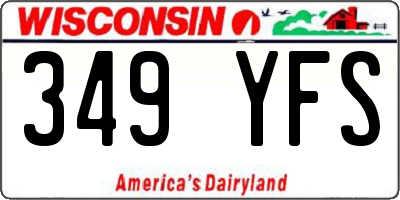 WI license plate 349YFS