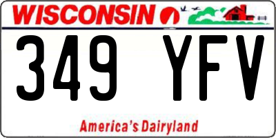 WI license plate 349YFV