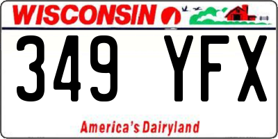 WI license plate 349YFX