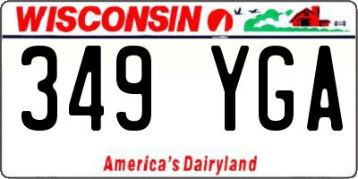 WI license plate 349YGA