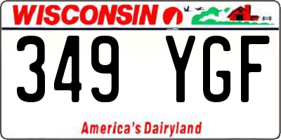WI license plate 349YGF