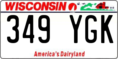 WI license plate 349YGK