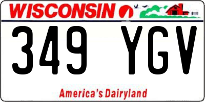WI license plate 349YGV