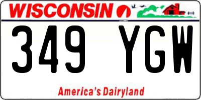 WI license plate 349YGW