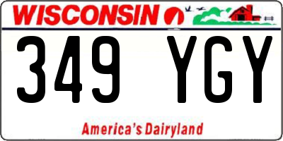 WI license plate 349YGY