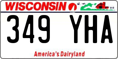 WI license plate 349YHA