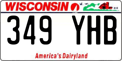 WI license plate 349YHB