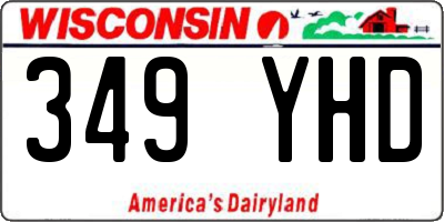 WI license plate 349YHD