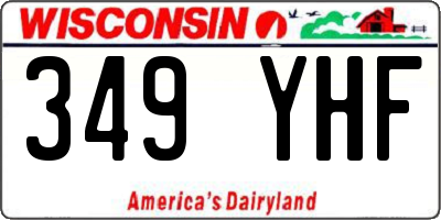 WI license plate 349YHF
