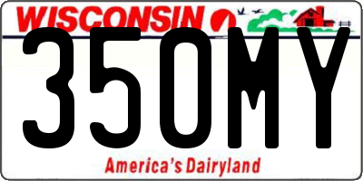 WI license plate 350MY