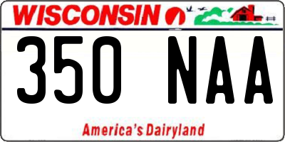 WI license plate 350NAA