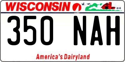 WI license plate 350NAH
