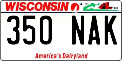 WI license plate 350NAK