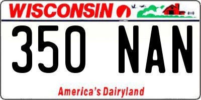 WI license plate 350NAN