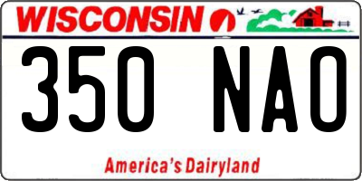 WI license plate 350NAO