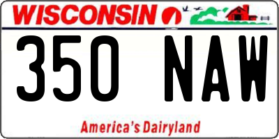WI license plate 350NAW