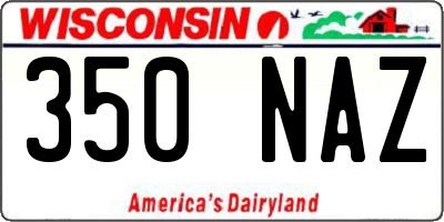 WI license plate 350NAZ