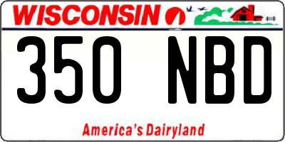 WI license plate 350NBD